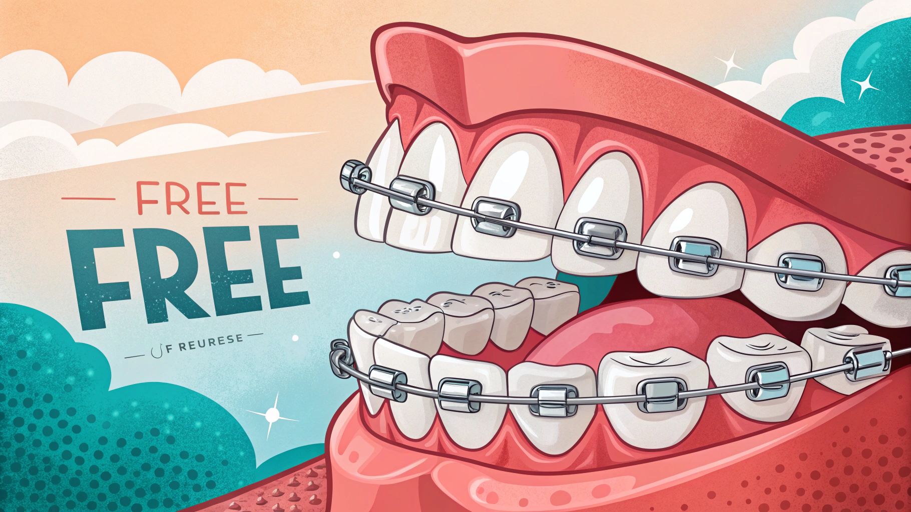 子供向けのリップバンパー矯正の無料キャンペーンのイラスト