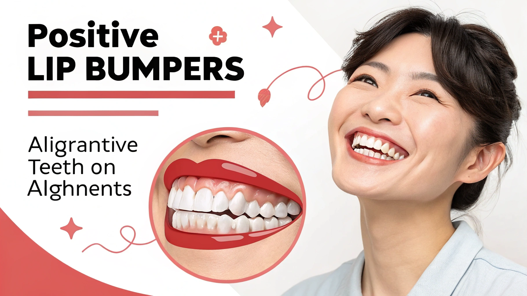 口元をきれいに整えるリップバンパー矯正と笑顔の女性